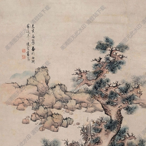 藍(lán)瑛國(guó)畫(huà) 秋江清話圖 高清大圖下載
