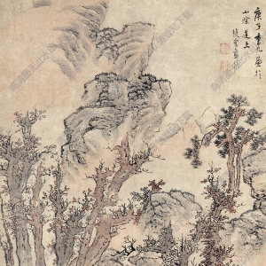 藍(lán)瑛國(guó)畫(huà) 秋山清話圖 高清大圖下載