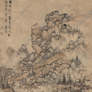 藍(lán)瑛國(guó)畫(huà) 秋溪讀書(shū)圖 高清大圖下載