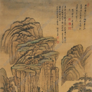 王翚國(guó)畫 層巖曉色圖 高清大圖下載