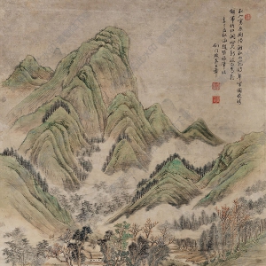 王翚國(guó)畫 秋山晚晴 高清大圖下載