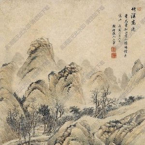 王翚國畫 竹溪高逸 高清大圖下載