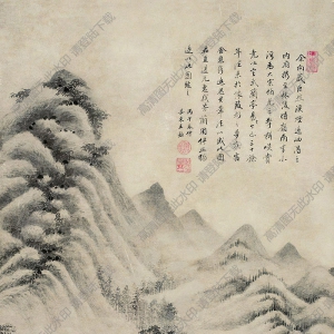 王鑒國(guó)畫(huà) 溪煙遠(yuǎn)岫圖 高清大圖下載