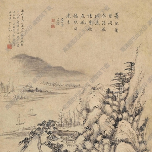 董邦達(dá)國(guó)畫(huà) 秋山漁隱 高清大圖下載