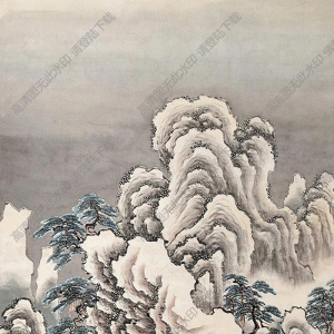 董邦達國畫 雪溪持杖圖 高清大圖下載