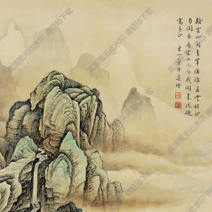 董邦達國畫 云山青翠 高清大圖下載