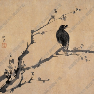 沈周國(guó)畫 梅雀 高清大圖下載