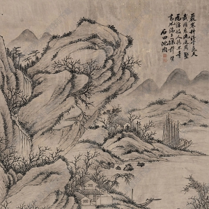 沈周作品 雪夜訪(fǎng)戴 高清大圖下載