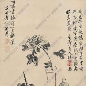 沈周作品 重陽(yáng)把酒 高清大圖下載