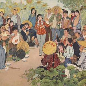 劉振鐸名畫_社員都是向陽花_高清大圖下載