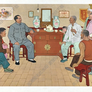 國畫作品_毛主席來到我們家_高清下載