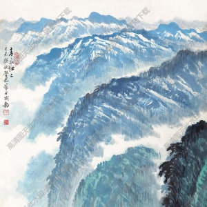 岑學恭國畫 青衣江上 高清大圖下載