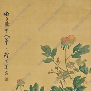 奚岡國(guó)畫 繁花古木 高清大圖下載