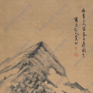 奚岡國(guó)畫 仿大癡山水 高清大圖下載