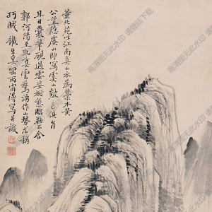 奚岡國(guó)畫 仿古山水 (3) 高清大圖下載