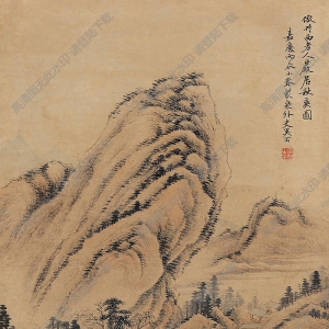 奚岡國(guó)畫(huà) 仿井西老人嚴(yán)居秋爽圖 高清大圖下載