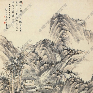 奚岡國(guó)畫(huà) 匡廬臥游圖 高清大圖下載