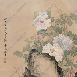惲壽平國畫 國色天香 高清大圖下載