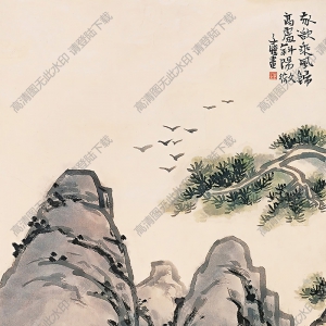 豐子愷作品_我欲乘風(fēng)歸_高處斜陽微_高清大圖下載