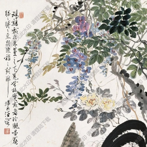 汪溶?chē)?guó)畫(huà) 雙吉圖 高清大圖下載