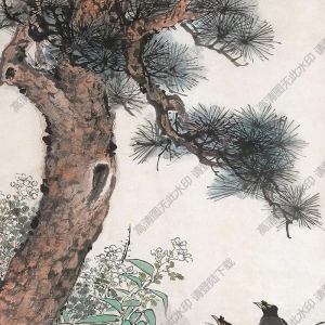 汪溶?chē)?guó)畫(huà) 松溪八哥 高清大圖下載