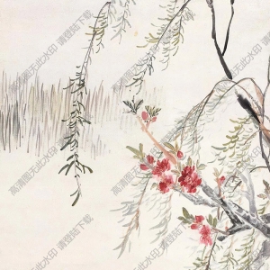 汪溶?chē)?guó)畫(huà) 桃花雙鴨 高清大圖下載