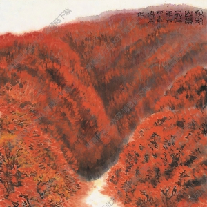 方濟(jì)眾國(guó)畫 秋林山溪 高清大圖下載