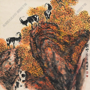 方濟(jì)眾國(guó)畫 巖畔 高清大圖下載