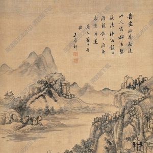 王原祁國(guó)畫(huà) 碧溪人家 高清大圖下載