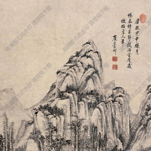 王原祁國(guó)畫(huà) 仿梅道人山水 高清大圖下載