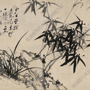 鄭板橋作品_竹石幽蘭_高清大圖下載