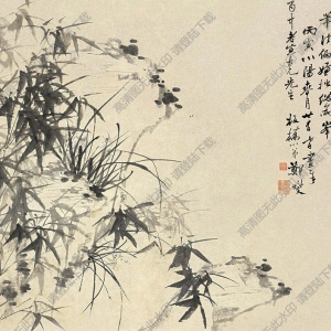 鄭板橋國畫_竹石圖 (1)_高清大圖下載