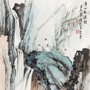 慕凌飛國(guó)畫(huà) 廬山觀瀑圖 高清大圖下載