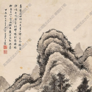 王宸國(guó)畫(huà) 草堂閑坐圖 高清大圖下載