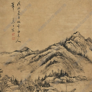 王宸國畫 茅亭悠遠 高清大圖下載