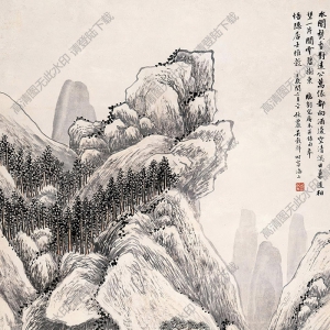 吳谷祥國(guó)畫 水閣閑適圖 高清大圖下載