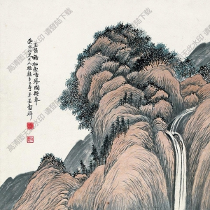 吳谷祥國(guó)畫 松壑鳴琴圖 高清大圖下載