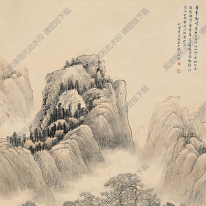 吳谷祥國(guó)畫 松澗鳴琴 高清大圖下載