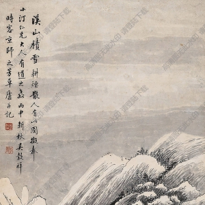 吳谷祥國(guó)畫 溪山積雪 高清大圖下載