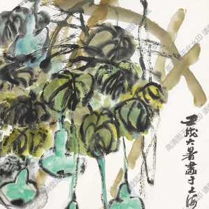 朱屺瞻國(guó)畫(huà) 福祿 高清大圖下載