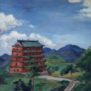 方君璧油畫(huà) 廣州鎮(zhèn)海樓 高清大圖下載