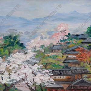 方君璧油畫(huà) 櫻花 高清大圖下載