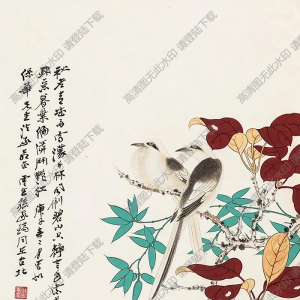 孫云生國(guó)畫 紅葉白頭 高清大圖下載