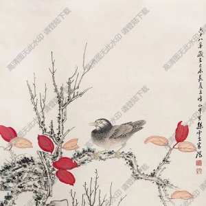 孫云生國(guó)畫 紅葉小鳥 (3) 高清大圖下載