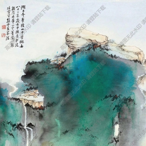 孫云生國(guó)畫 湖上奇峯 高清大圖下載