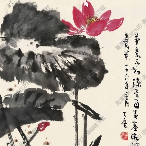 余任天國(guó)畫(huà) 荷花 (2) 高清大圖下載