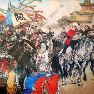 國畫_闖王李自成進北京_高清大圖下載