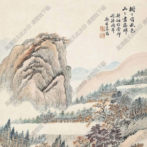 姜筠國(guó)畫 樹樹秋色 高清大圖下載