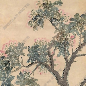 姜筠國(guó)畫 四座簪纓 高清大圖下載