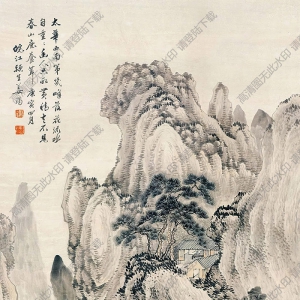 姜筠國(guó)畫 太華山色 高清大圖下載